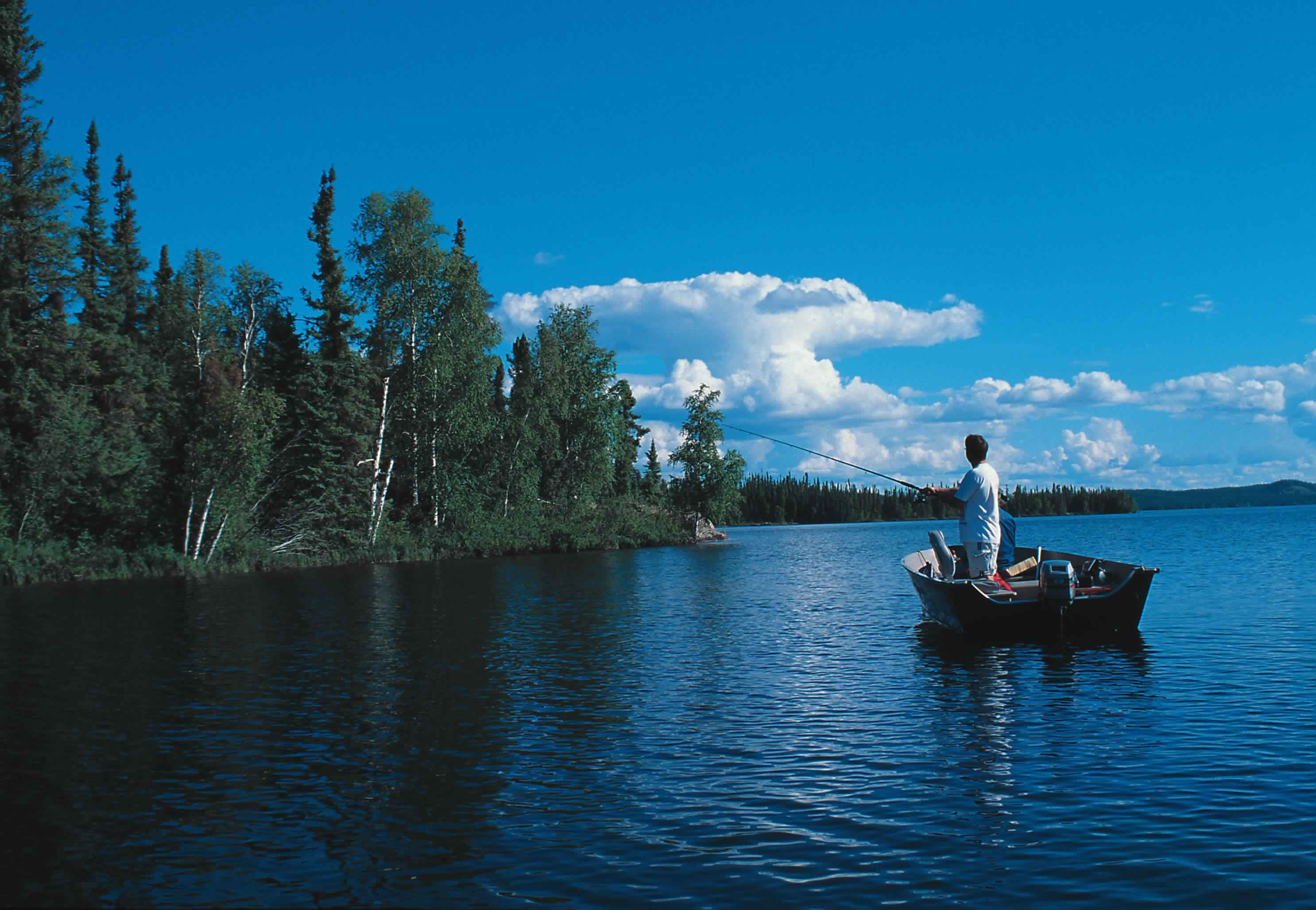 fishing boat on a lake